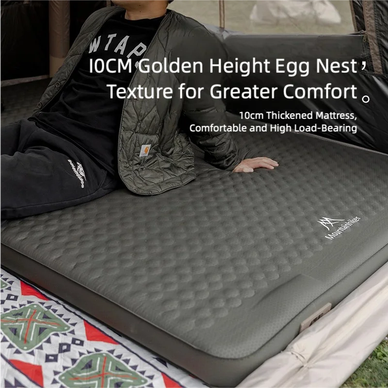 Double Self-Inflating Camping Mattress – Compact Folding Waterproof Outdoor Pad for 2