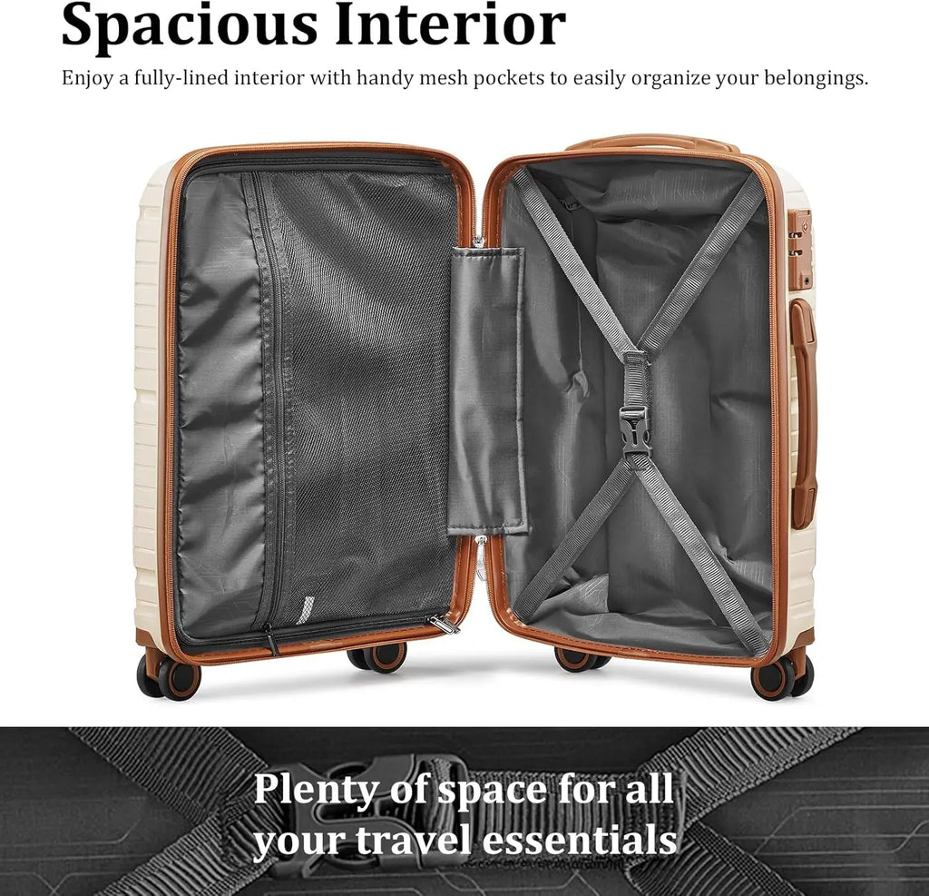 Joyway PP Hard Shell Lightweight Durable Luggage Sets, Travel Suitcase with Duffel Bag and Toiletry Bag, TSA Lock,Spinner Wheels