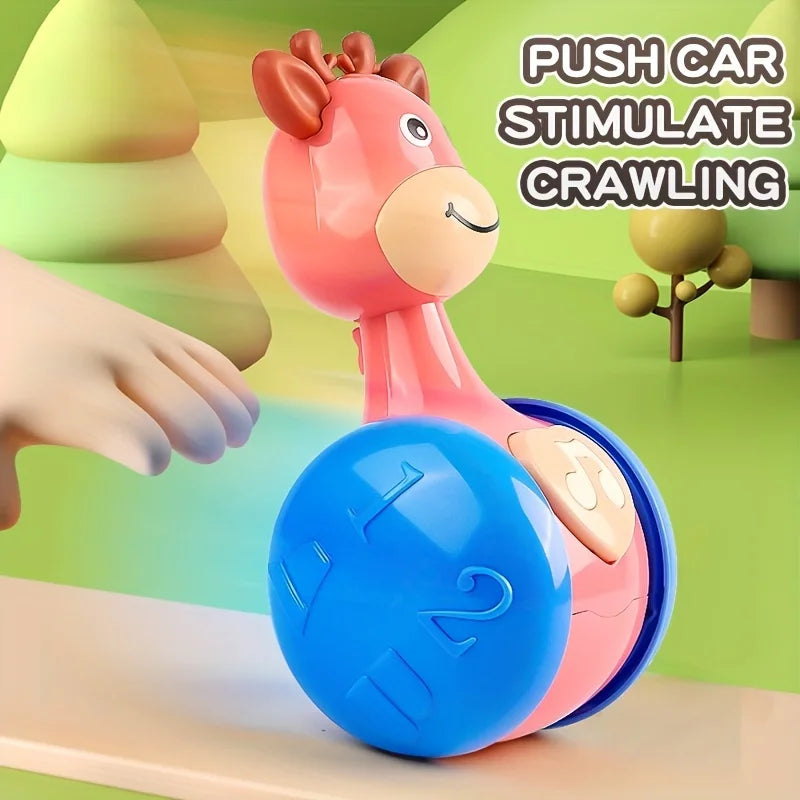 SONGYI Roly Poly Deer Tumbler Toy for Babies 6–12 Months – Wobbler Sensory Toy for Infants & Toddlers