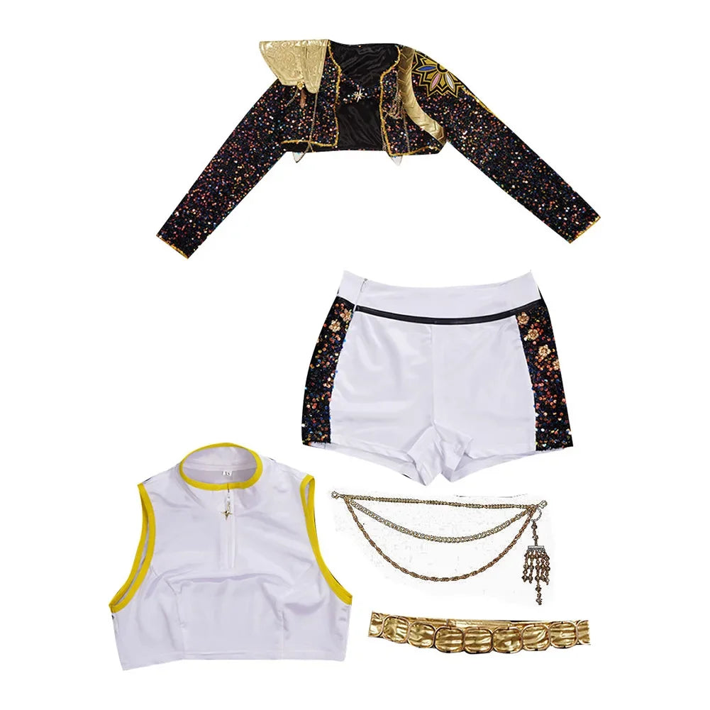 Kids & Adult Black & Gold Cosplay Costume – Halloween Roleplay Uniform