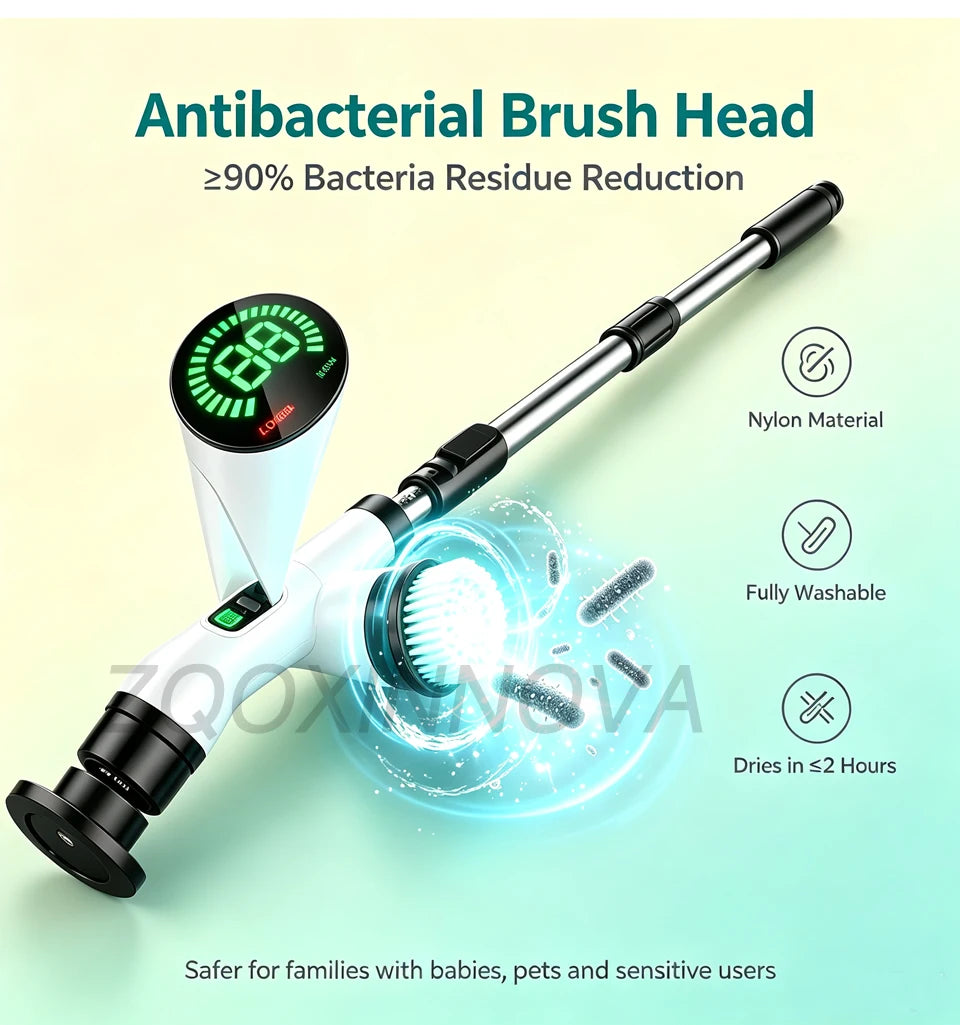 Cordless Multipurpose Spin Scrubber – Electric Cleaning Brush for Kitchen, Bathroom, Toilet & Broom