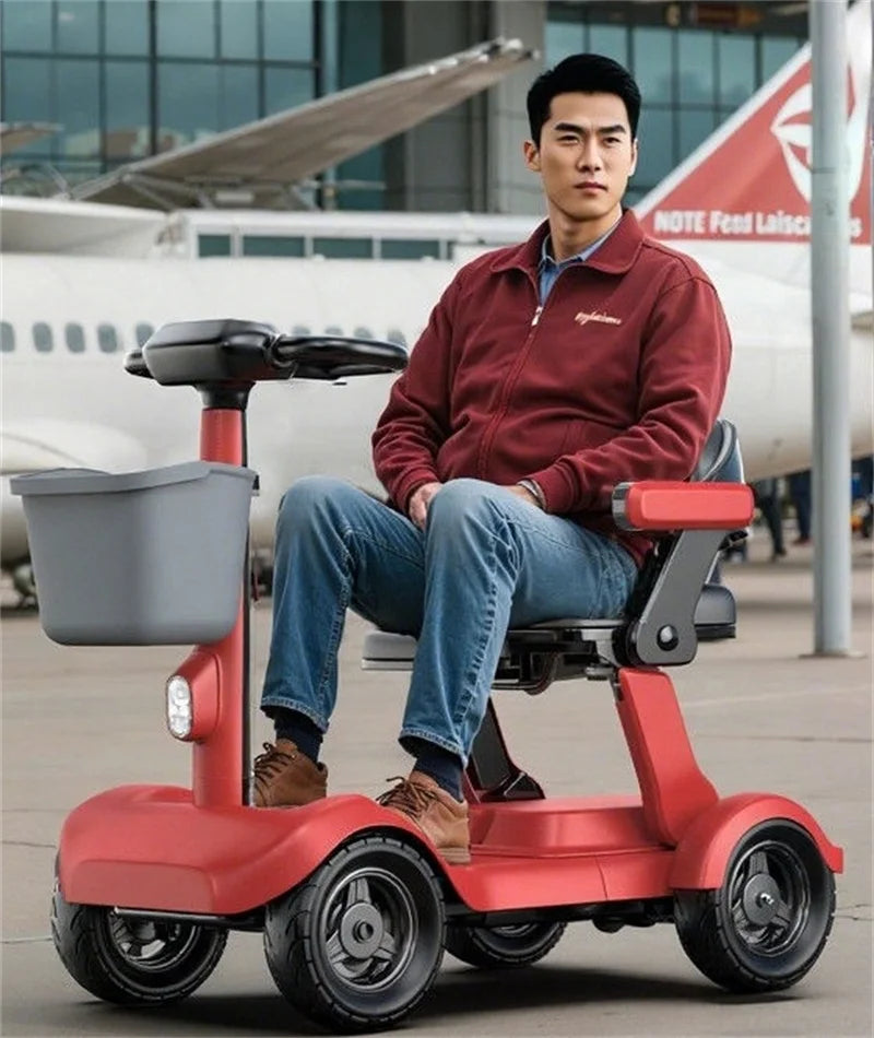 4-Wheel Folding Mobility Scooter with Baby Seat