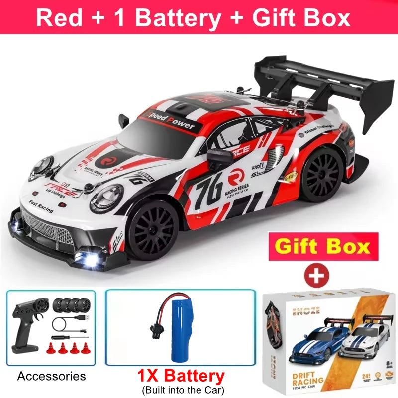 1:24 Scale 4WD RC Drift Car – 20KM/H Off-Road Racing Truck with LED Lights
