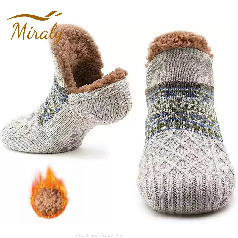 Cozy Winter Slipper Socks with Gripper Soles