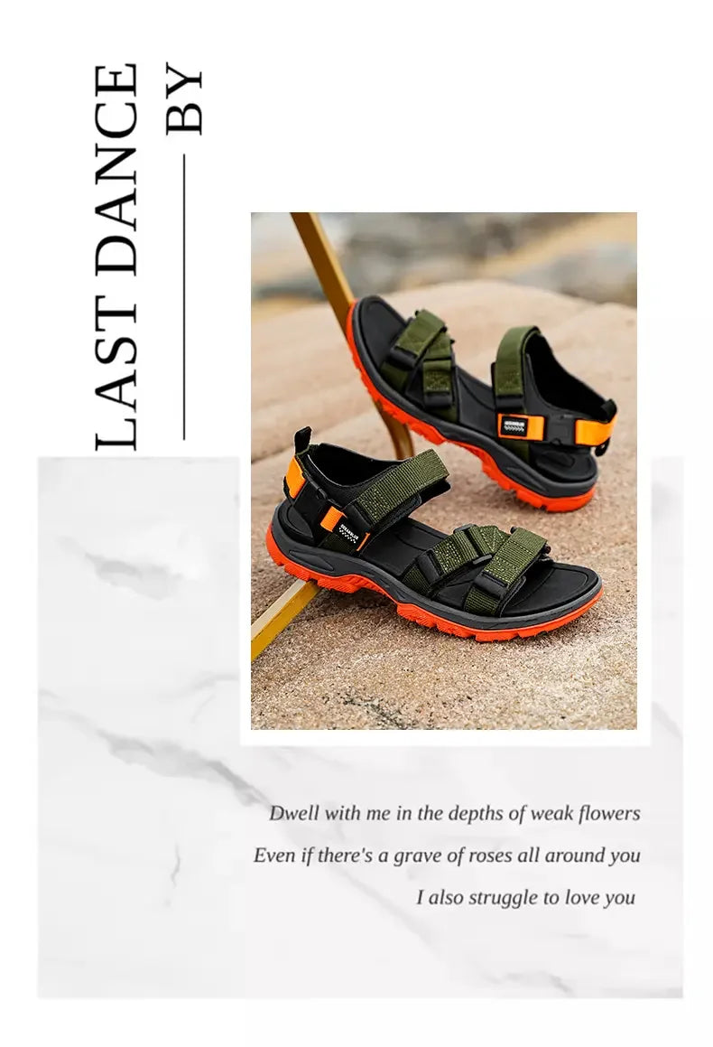Men's Casual Outdoor Sport Sandals — Adjustable Ankle-Wrap Beach & Hiking Sandals