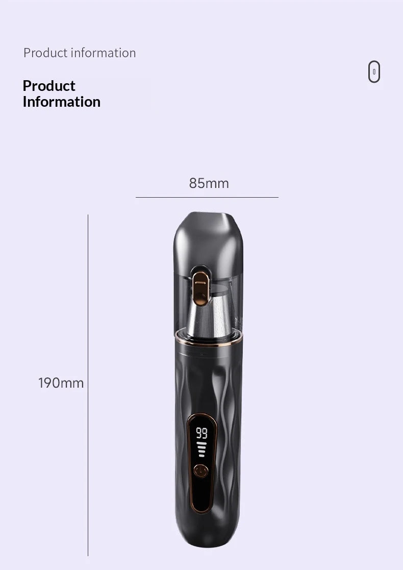 Cordless Mini Car Vacuum Cleaner – Gray Handheld