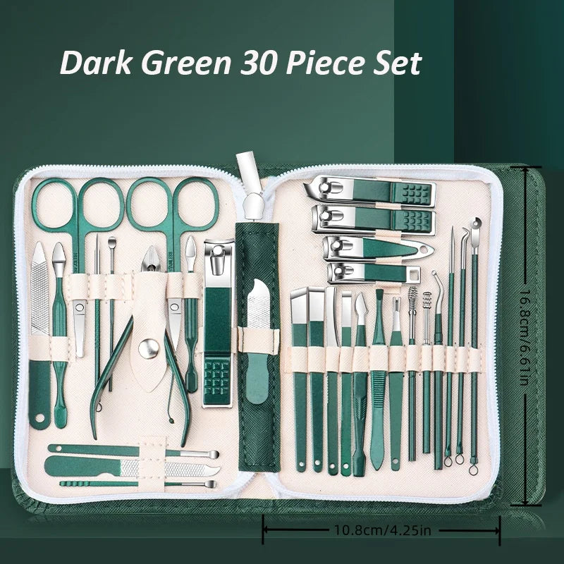 Professional Nail Care Kit – Stainless Steel Manicure & Pedicure Set with Travel Case