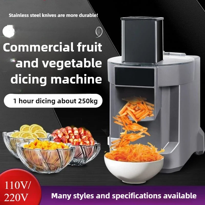 3-in-1 Commercial Food Processor & Vegetable Slicer – Electric Slicing, Shredding & Dicing Machine, 110V/220V