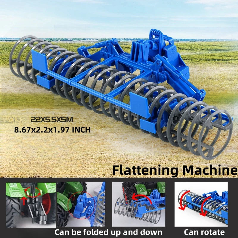 Large Scale Farm Tractor Toy Playset with Trailer & Accessories – DIY Farmer Transport Set