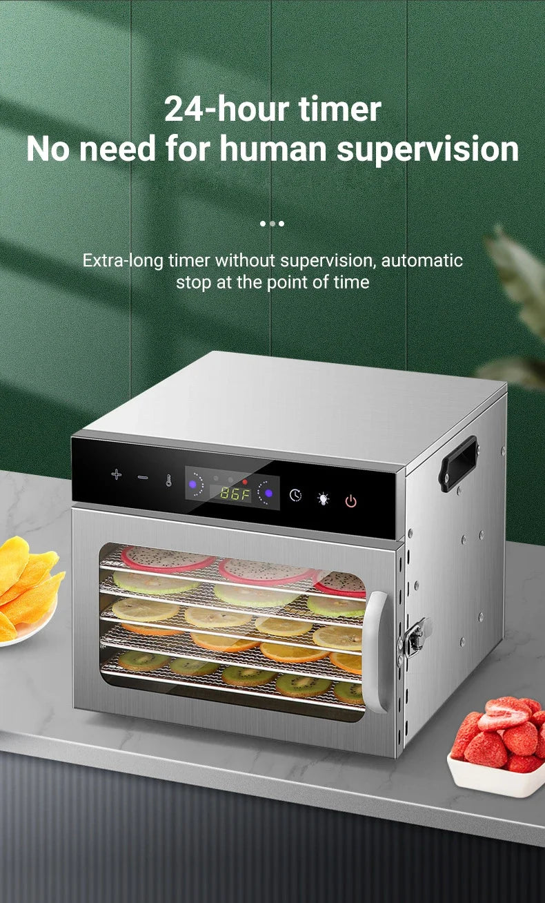 6–18 Layer Touch Screen Food Dehydrator — Intelligent Air Drying for Fruits, Meat & Jerky