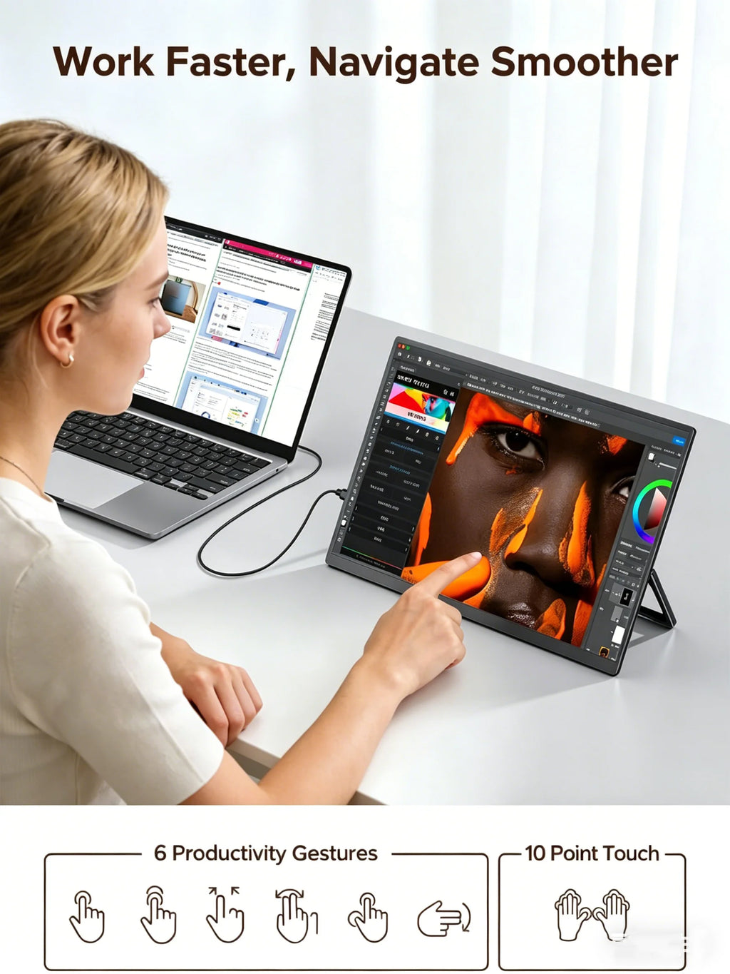 16-Inch Portable Monitor – 1200P IPS, Touch Options