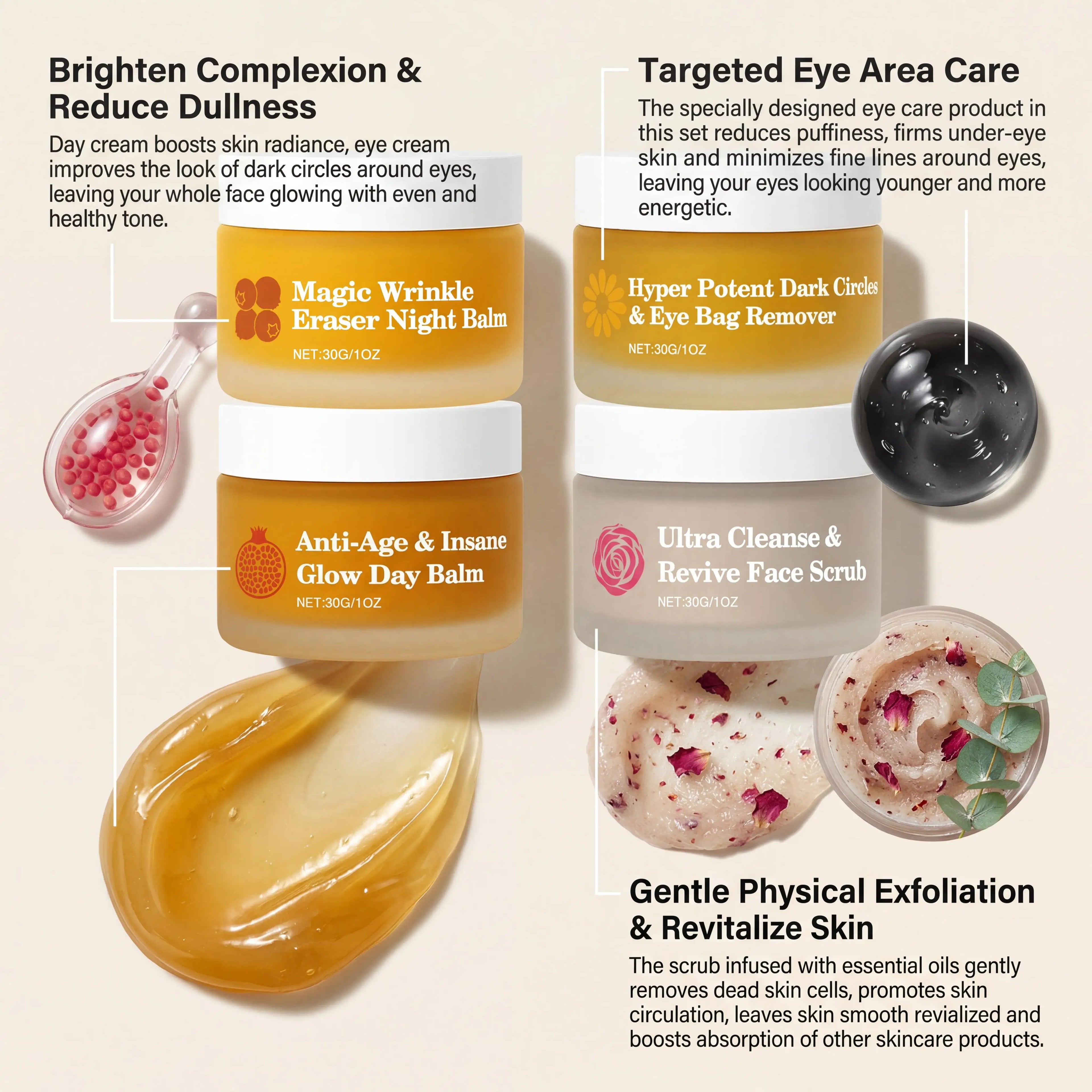 Day & Night Skincare Set – 4-Piece Brightening Barrier Repair Combo
