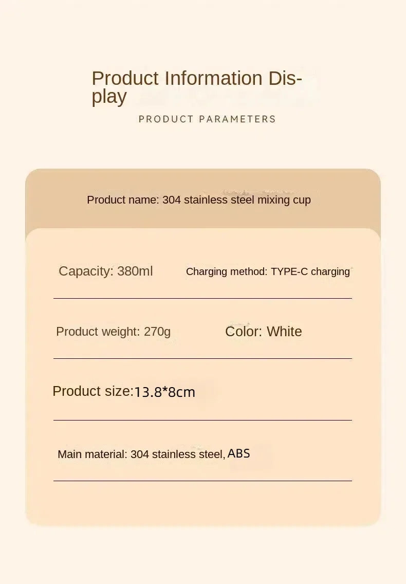 380ml Self-Stirring Electric Coffee Mug – IPX67 Waterproof, LCD Temp Display & USB-C Rechargeable Auto Mixing Cup