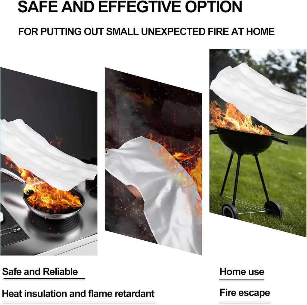 Fiberglass Fire Emergency Blanket – Flame Retardant Suppression Blanket for Home Safety & Survival