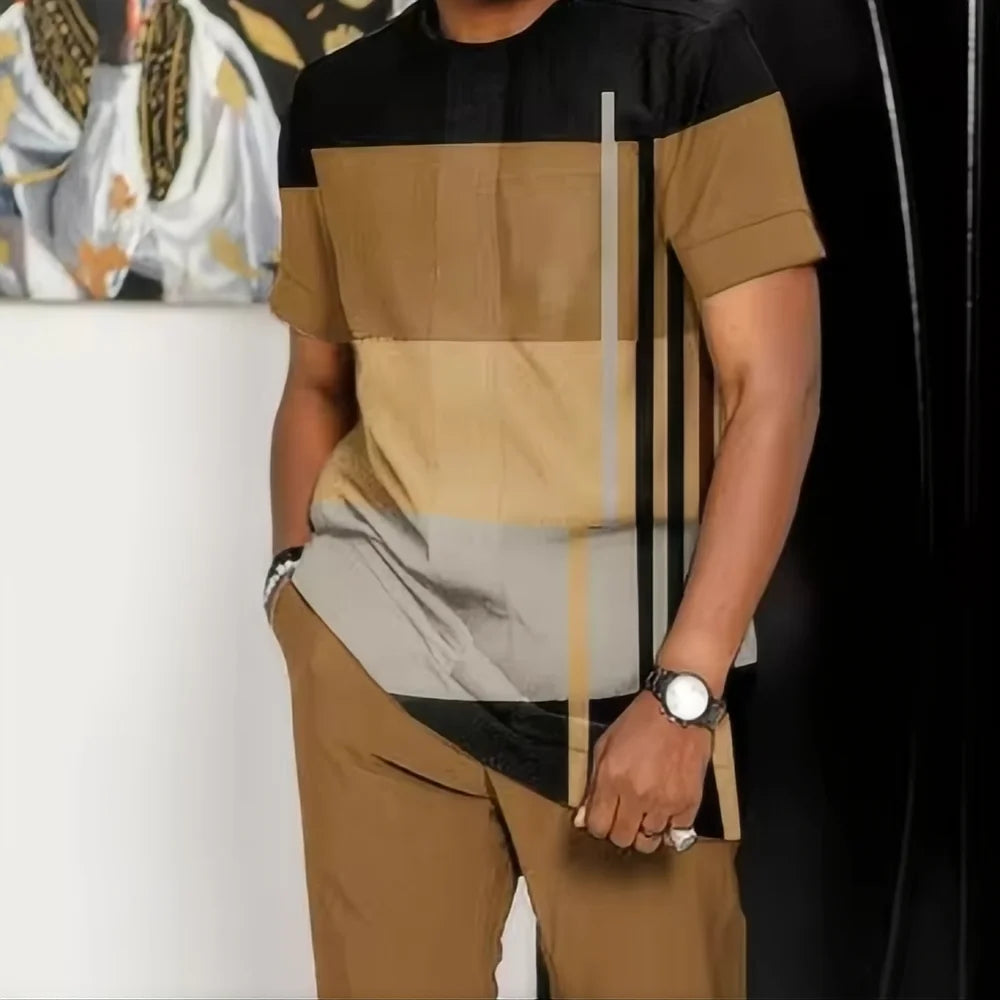 Men's 3D Print Oversized T-Shirt & Jogger Pants 2-Piece Set – Casual Sportswear