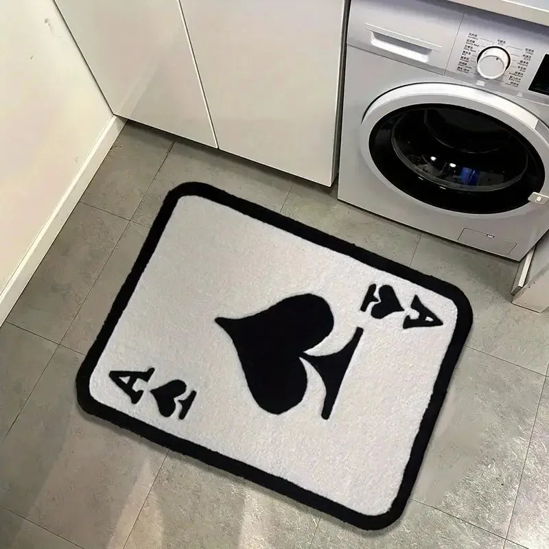 Ace of Spades Rug – Soft Non-Slip Bedside Mat for Bedroom, Living Room & Bathroom