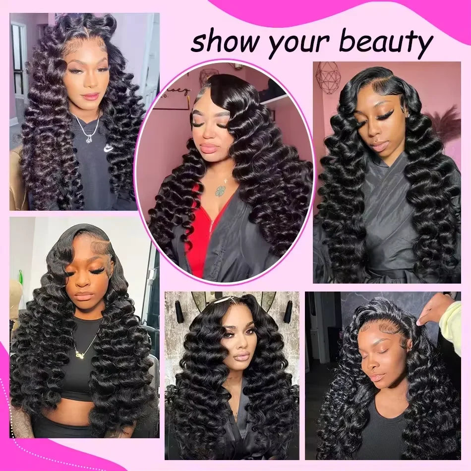30–40 Inch Loose Deep Wave Lace Front Wig | 13x4 13x6 5x5 HD Lace 250 Density Brazilian Human Hair