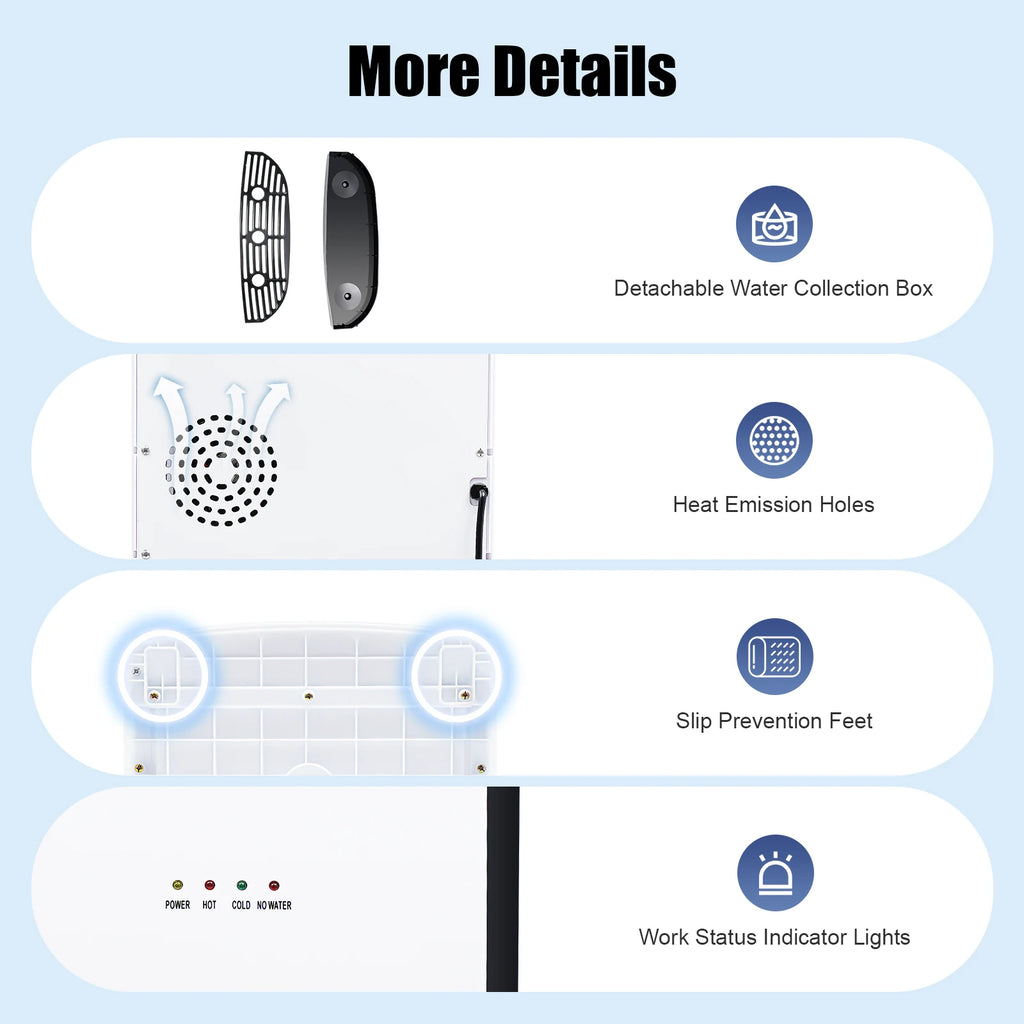 Bottom-Loading Hot & Cold Water Dispenser — Standing Water Cooler for Home & Office | 110V/220V