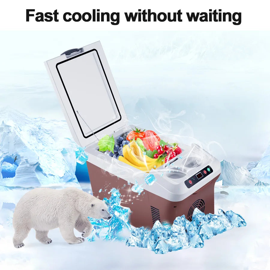 Yannice 15L Portable Mini Fridge — Home & Car Refrigerator with Digital Display & Super Cooling for Camping