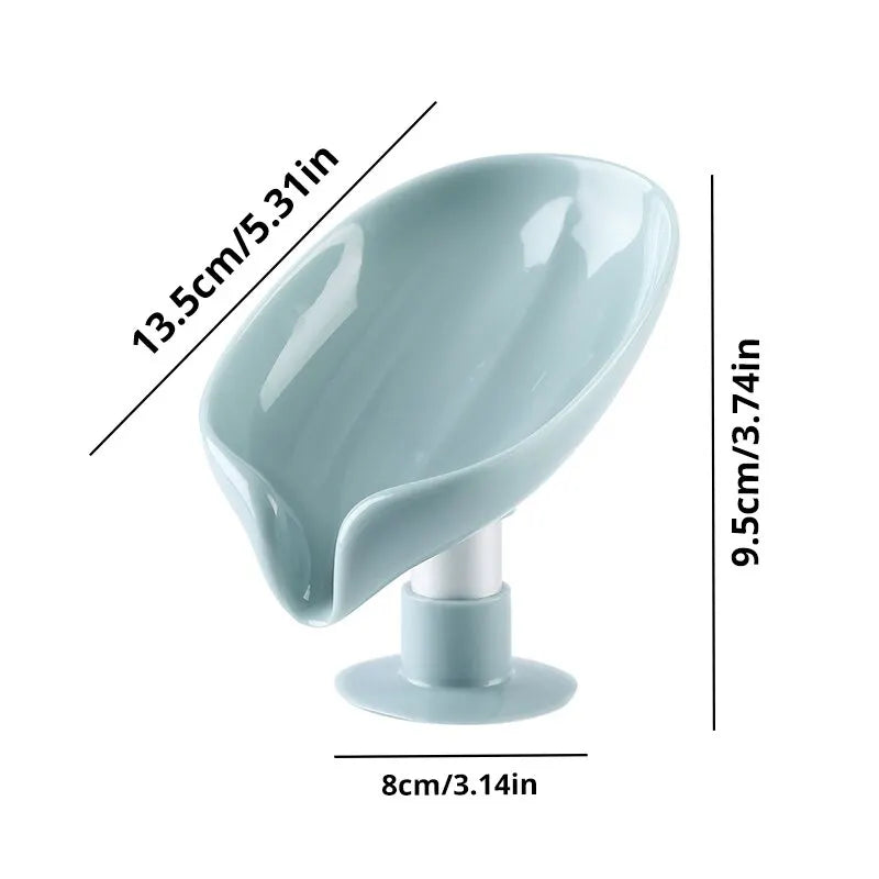 Dry Soap. Clean Bathroom. No Drilling. — Draining Soap Box Set | 2pcs, Suction Cup, Punch-Free, Self-Draining, Cute Design