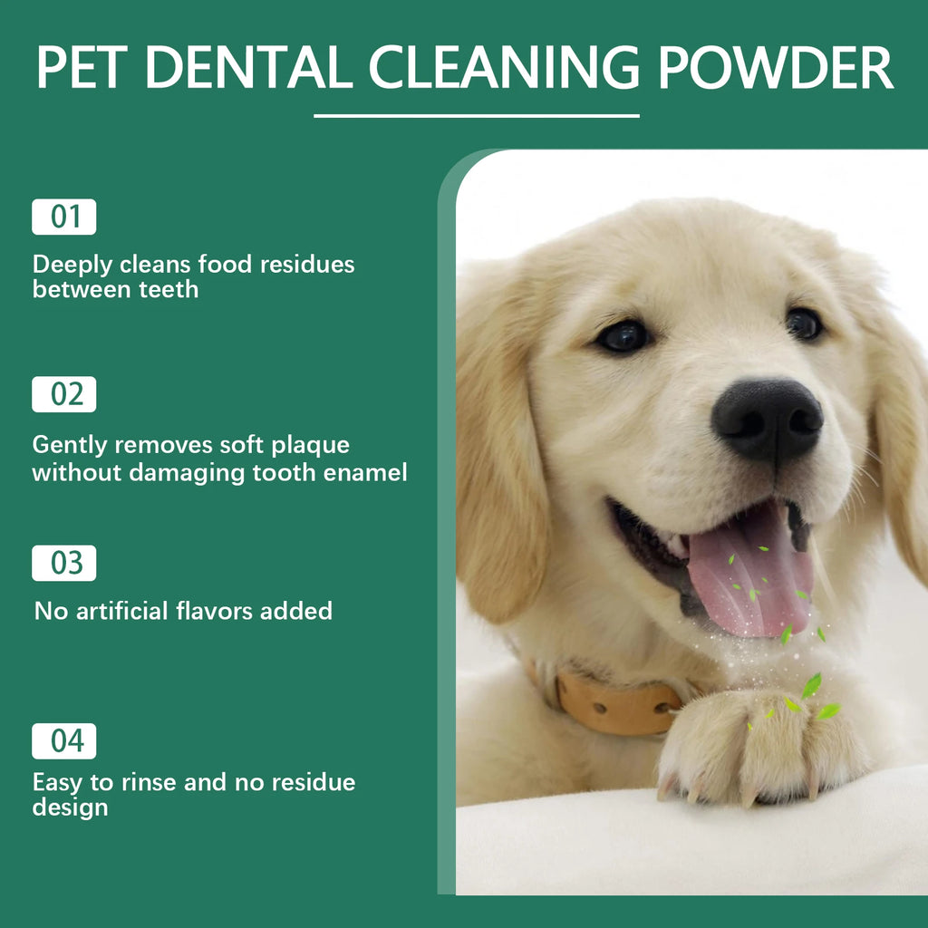 Fresher Breath. Healthier Gums. — Pet Teeth Cleaning Powder for Dogs | 100g, Reduces Tartar & Plaque, Freshens Breath, Gum Protection