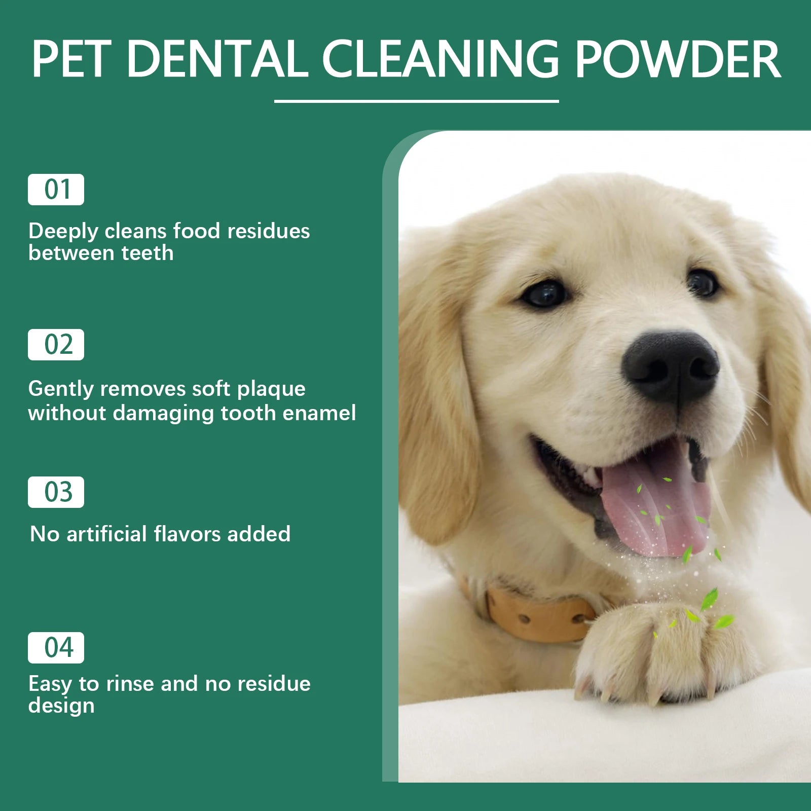 Fresher Breath. Healthier Gums. — Pet Teeth Cleaning Powder for Dogs | 100g, Reduces Tartar & Plaque, Freshens Breath, Gum Protection