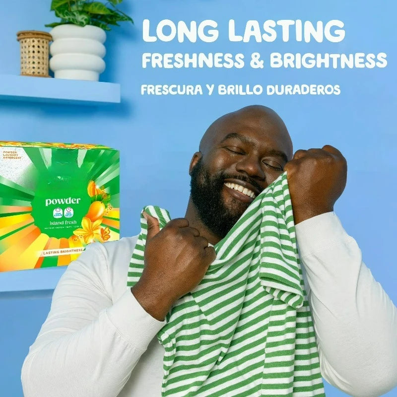Fresh Laundry That Lasts All Day — Island Fresh HE Powder Laundry Detergent | 89 Loads, 82 oz, Odor Defense