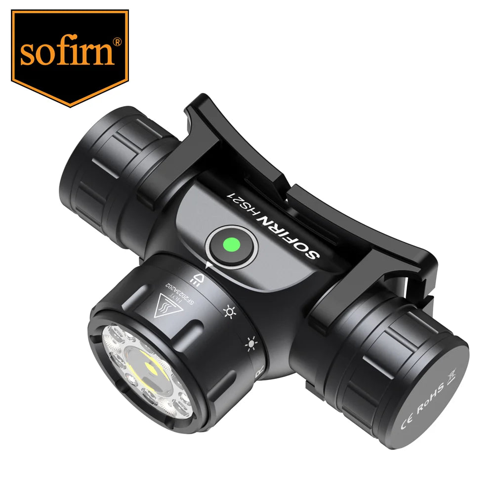 Sofirn HS21 2000 Lumen Rechargeable Headlamp — USB-C, Infrared Switch, Spotlight + Floodlight + Red Light