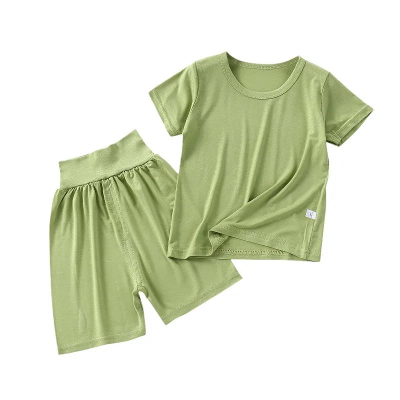 Baby Girls Modal Pajamas Set | Spring Summer Kids Homewear Nightwear Indoor Clothing