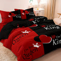 Couples Bedding Set – 3-Piece Letter Print Duvet Cover, Queen & King, Lovers & Spouses