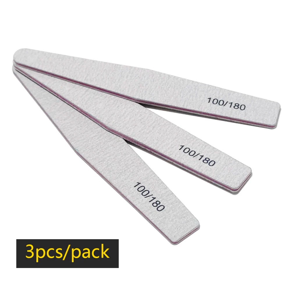 Nail File Buffer 100/180 Grit – Double-Sided Half Moon Sandpaper Nail Sanding & Manicure Tool