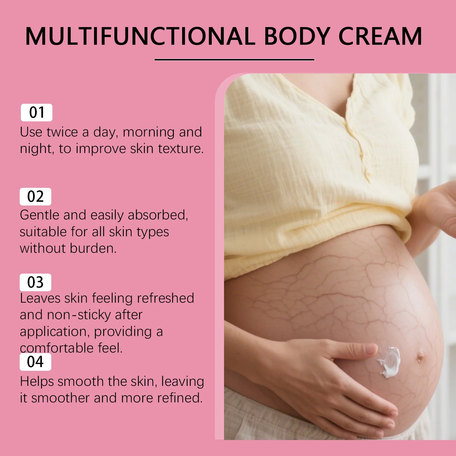 OceAura Pregnancy Stretch Mark Cream — Deep Hydration, Skin Regeneration & Non-Greasy Formula 100g