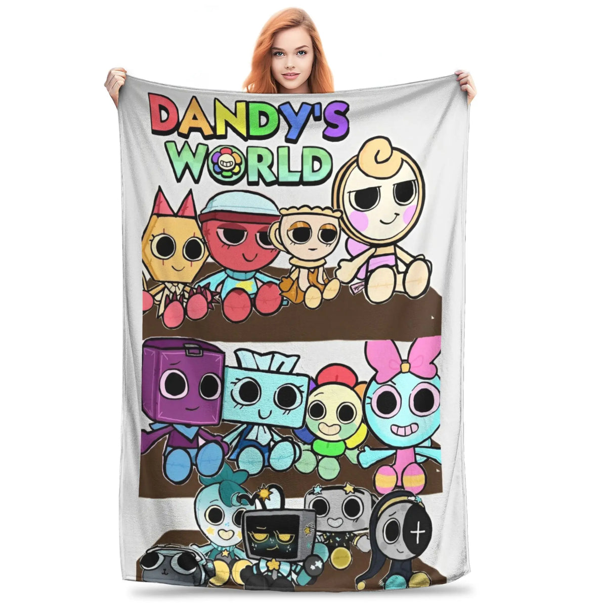 Dandy's World Pebble Fleece Throw Blanket – Soft Novelty Character Print, 5 Sizes