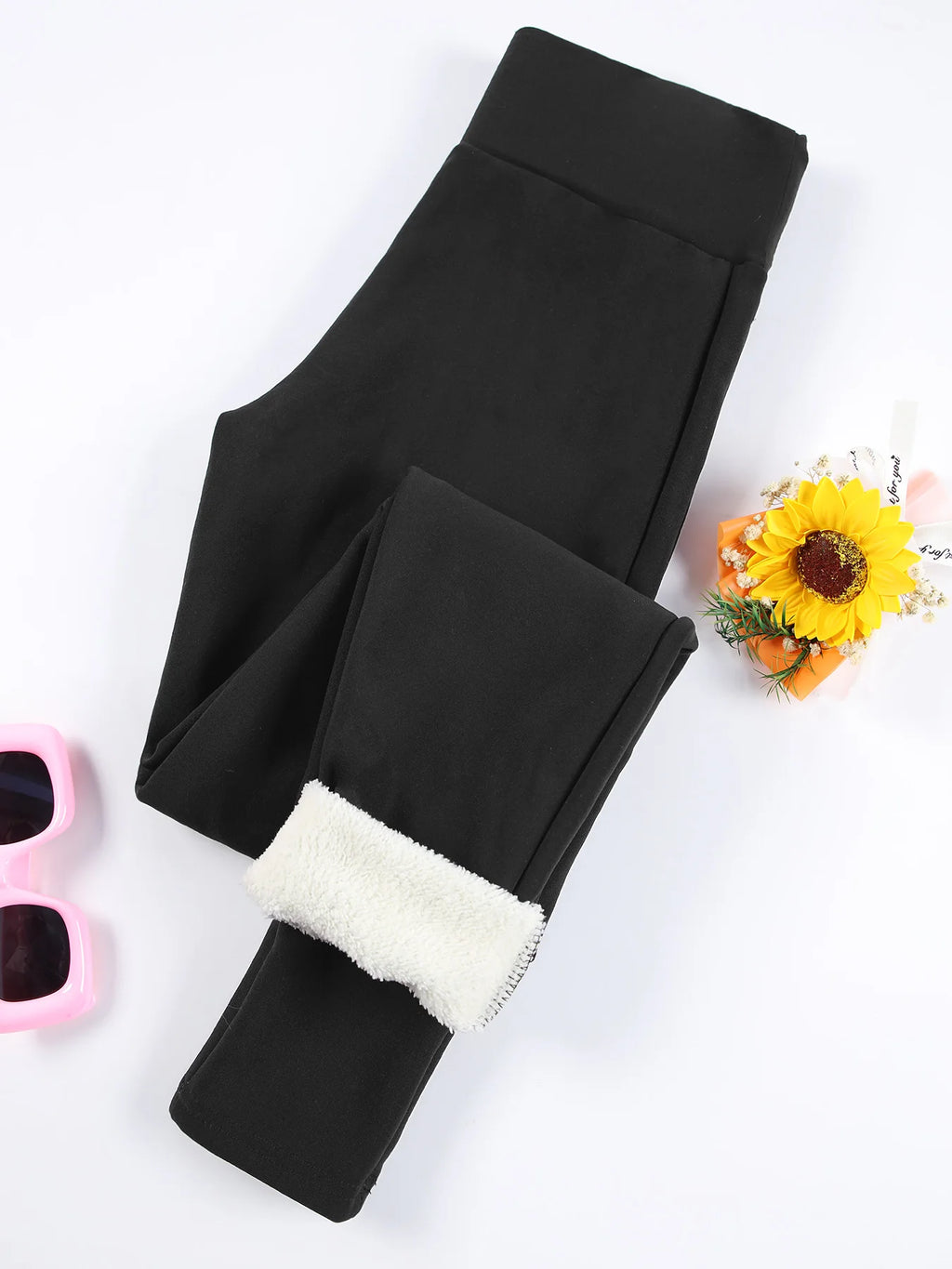 Women's Fleece Velvet Leggings – Warm Thickened High Waist Tights for Autumn & Winter