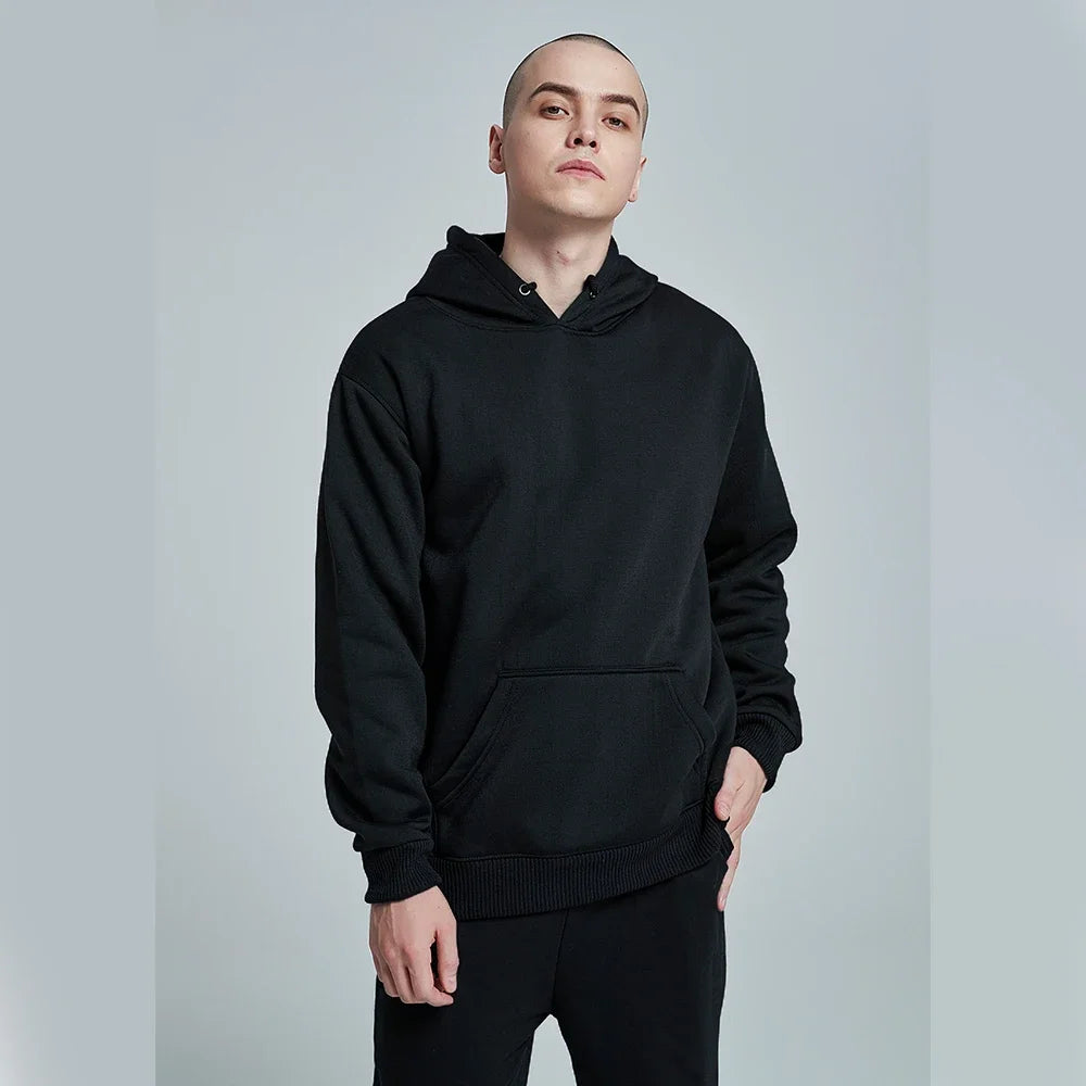 Men's Fleece Oversized Pullover Hoodie — Warm Casual Multi-Color Sweatshirt