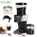 BioloMix Electric Coffee Grinder – 30 Grind Settings, Magnetic Ring, for Espresso, Drip & Pour Over