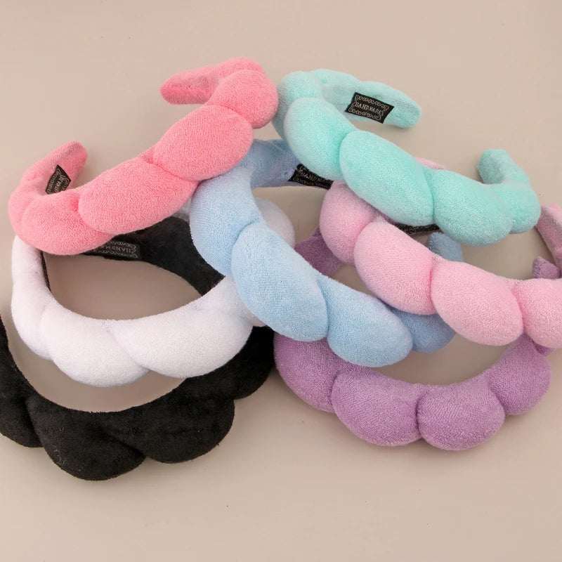 Puffy Spa Headband & Wristbands Set — 3 Pack