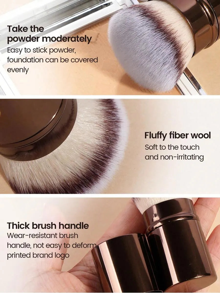 Retractable Professional Face Makeup Brush — Ultra-Soft Blush & Powder