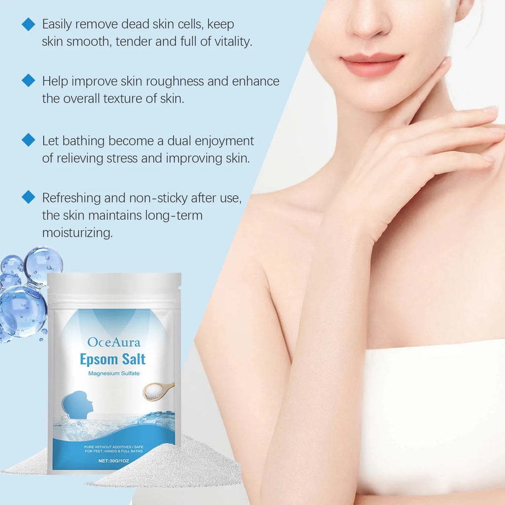 OceAura Epsom Salt Bath Soak – Stress Relief, Deep Cleansing & Moisturizing
