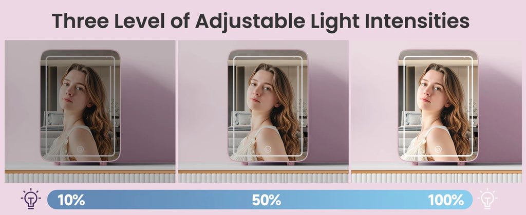 Skincare Fridge with Dimmable LED Light Mirror — 4L Makeup Mini Fridge for Bedroom & Car