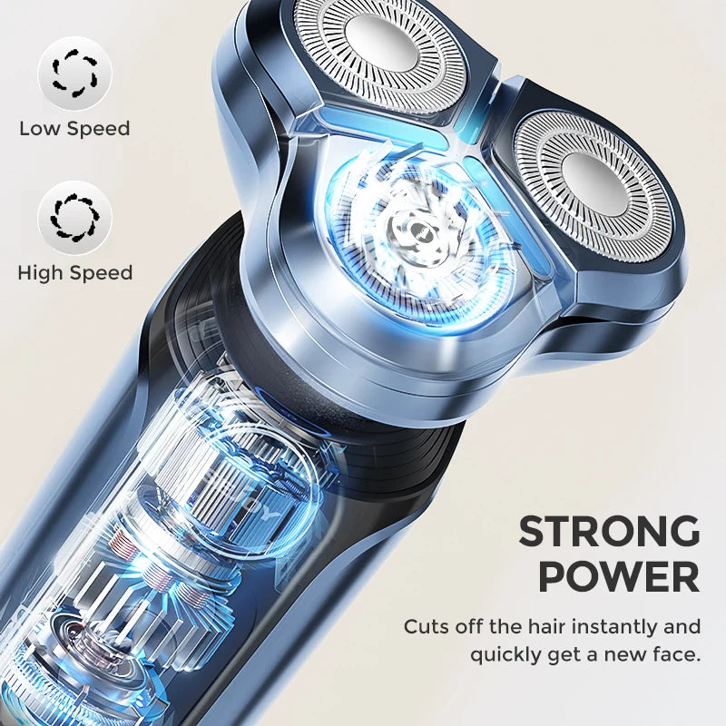 SEJOY 5-in-1 Rotary Electric Shaver for Men – IPX7 Waterproof, 90-Min Runtime, USB Fast Charge
