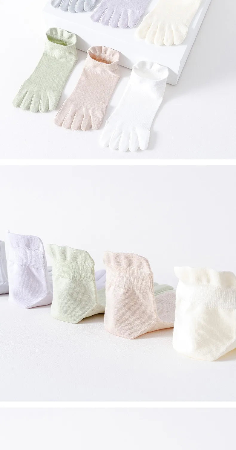 Women's Cotton Toe Socks – Breathable Mesh