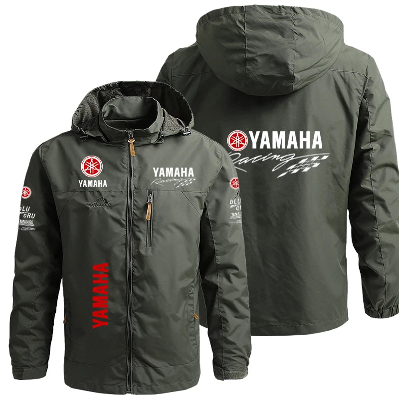 Yamaha Men's Motorcycle Tactical Jacket — Windproof Waterproof Hooded Moto Biker Coat