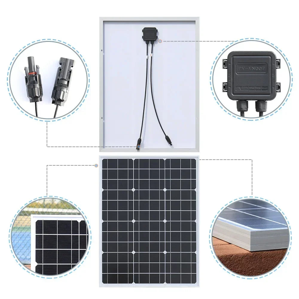 Premium 1000W–3000W Commercial-Grade Rigid Waterproof Solar Panel – Reinforced Glass Construction