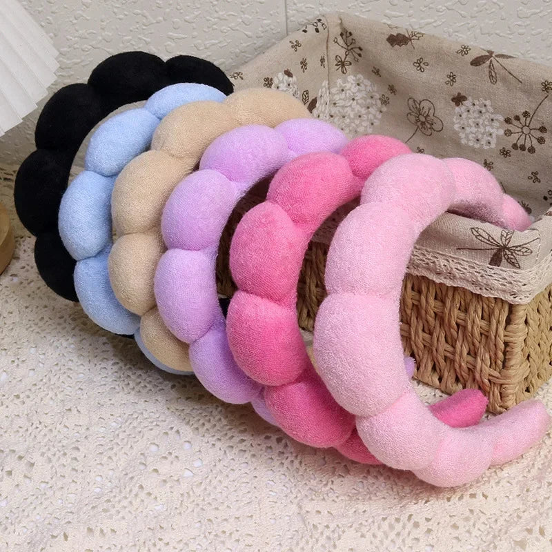Puffy Spa Headband & Wristbands Set — Microfiber