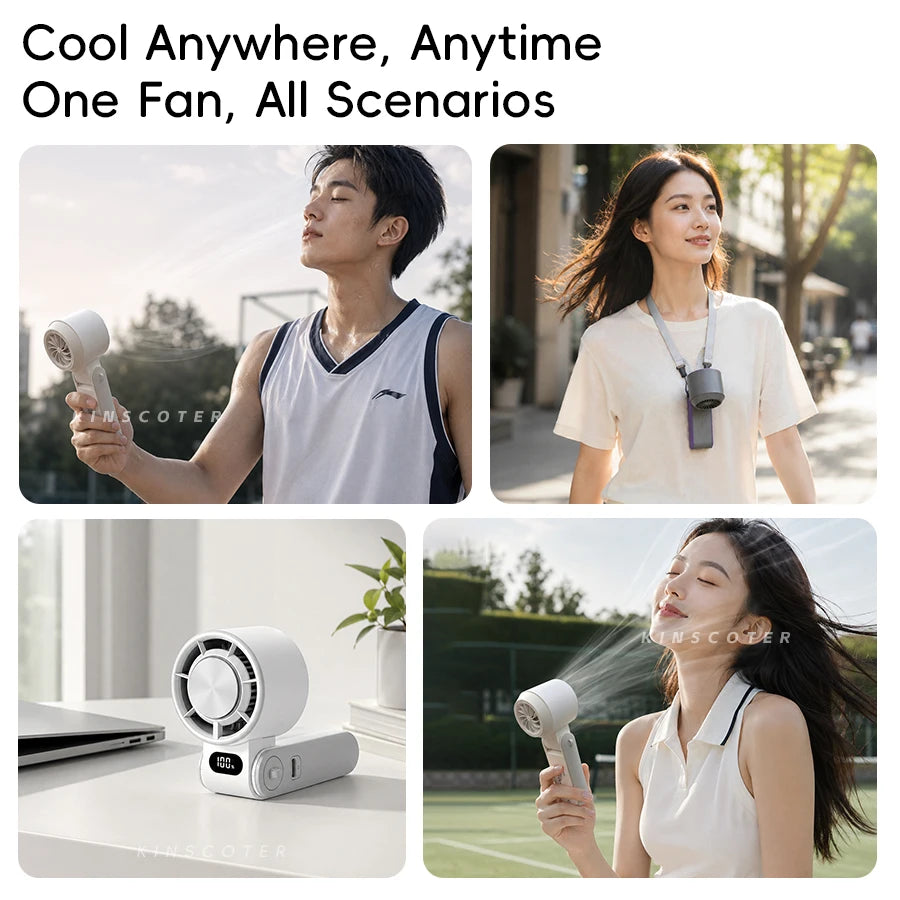 Rechargeable Handheld Fan with Optional Ice Cooling