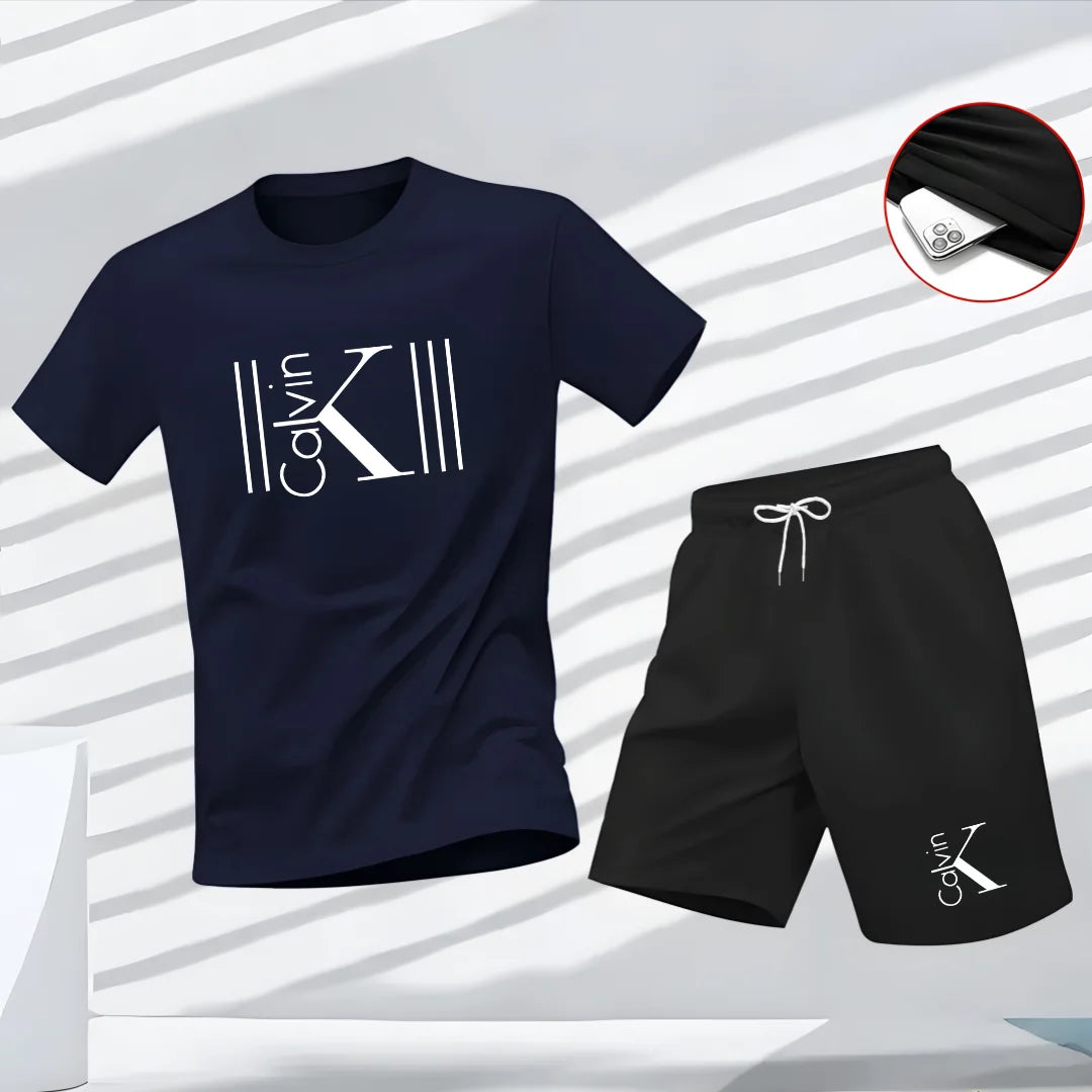 Men's Pattern Print T-Shirt & Shorts Set – Breathable Summer Streetwear Casual 2-Piece