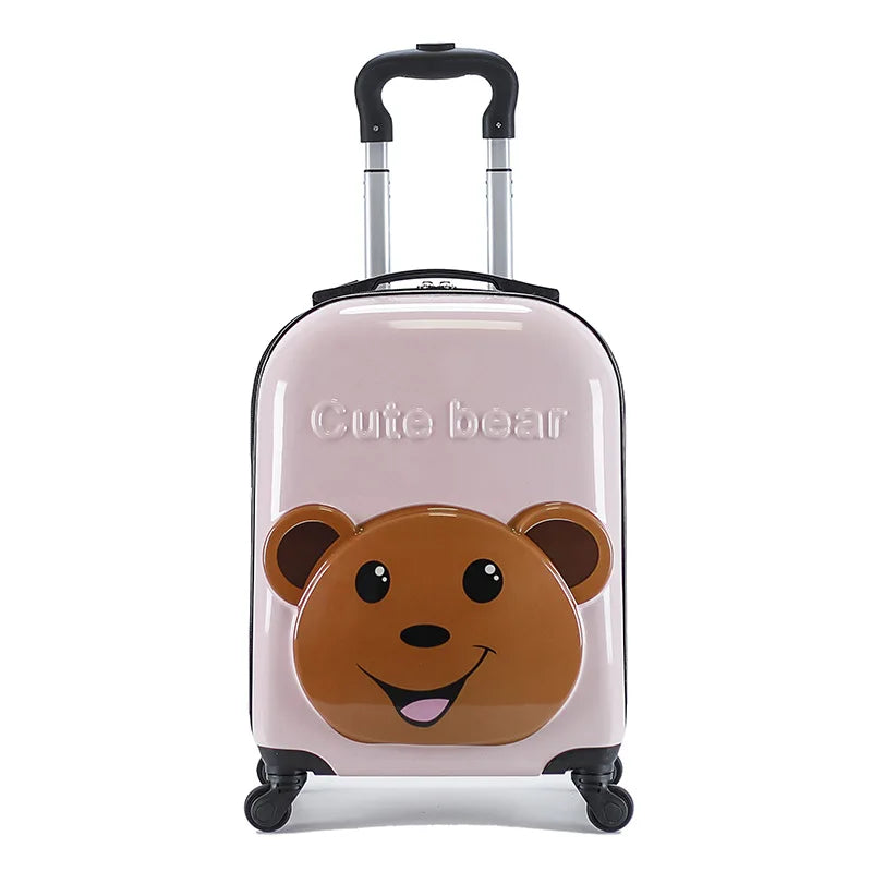 18" 3D Animal Kids Spinner Suitcase — ABS Hard Shell Carry-On for Young Travelers