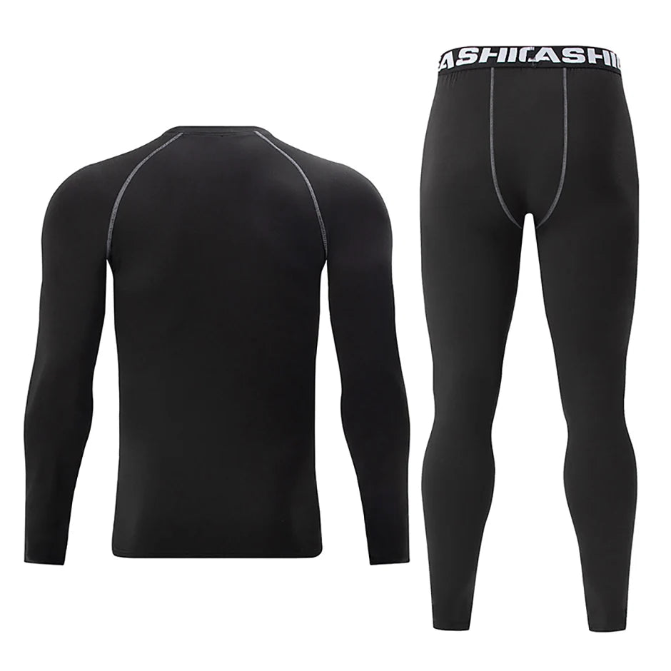 Men's Warm Long Sleeve Top & Pants Set – Tight Fitness Running Yoga Athlete Sport Suit