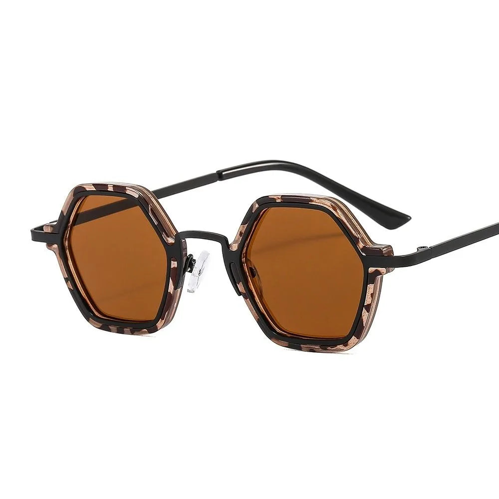 Polygon Metal Frame Square UV Sunglasses — Retro Punk
